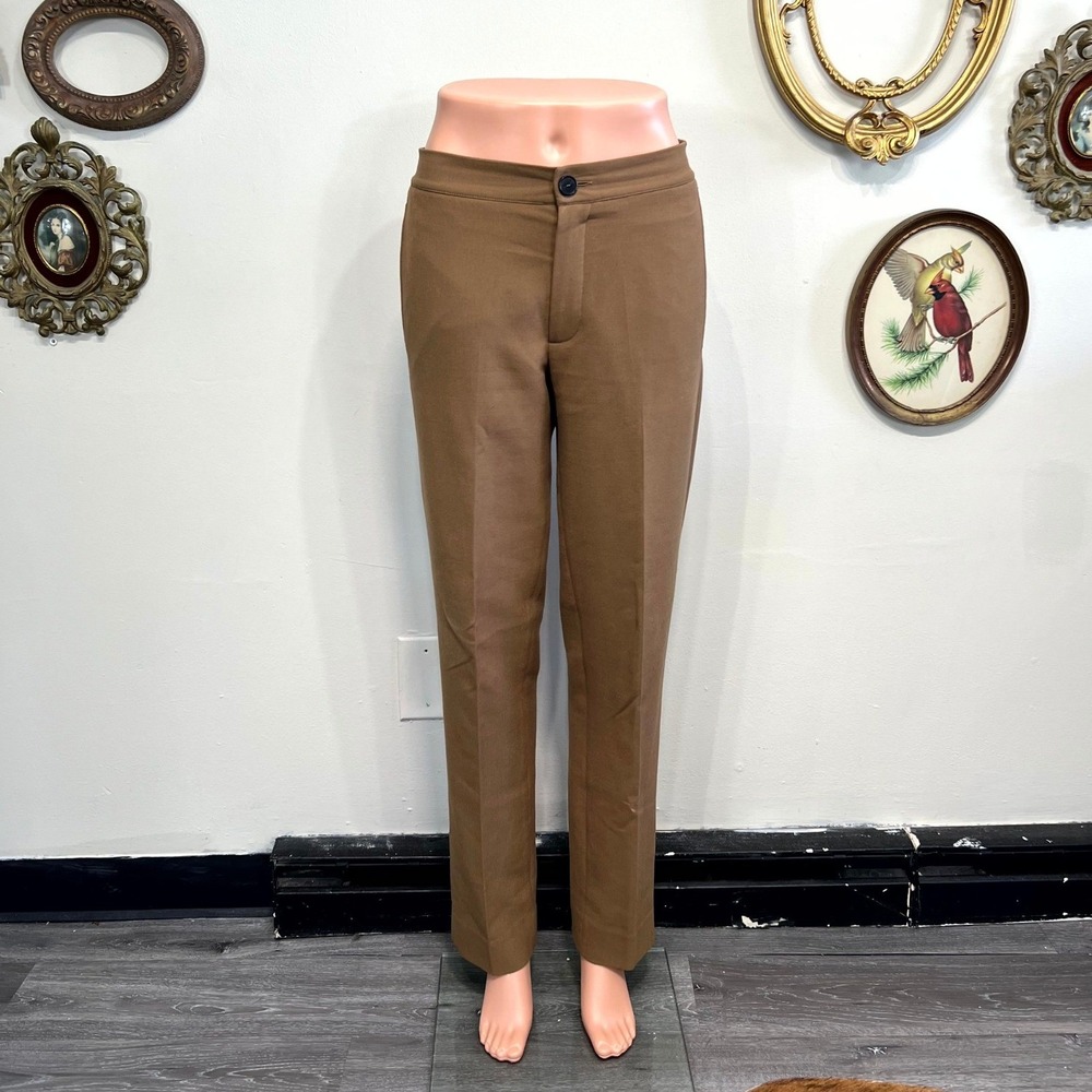 Sandro Paris Camel High-Rise Elastic-Back Trousers 38